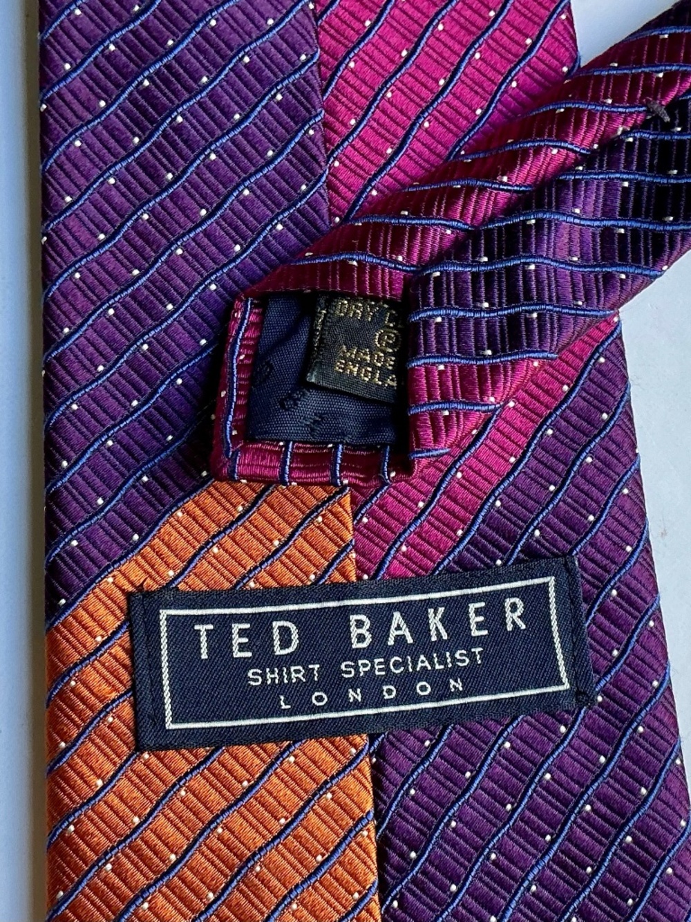 Ted Baker Shirt Specialist London striped Silk Tie Made in England  🏴󠁧󠁢󠁥󠁮󠁧